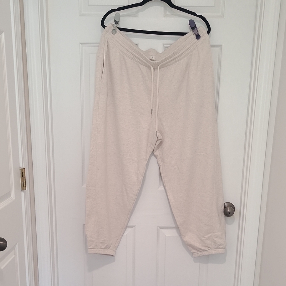 Aerie Cream Drawstring Lounge Sweatpants